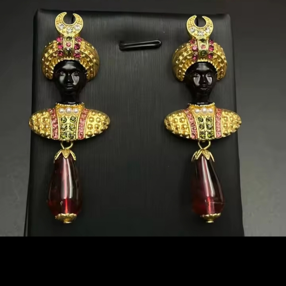 ASKEW OF  LONDON EARRINGS MOORISH Prince Signed Blackamoor Vintage